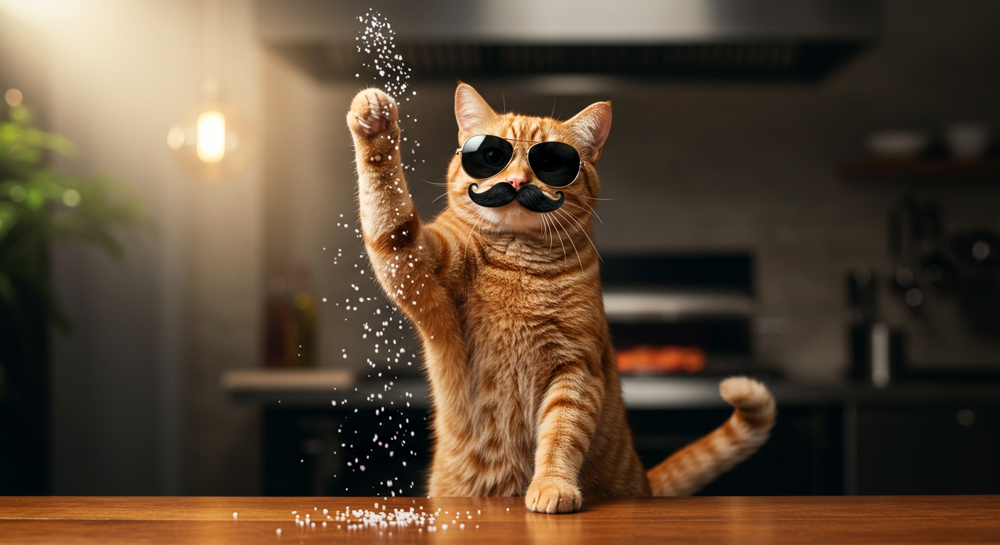Cool Cat Meetz with Sunglasses and Mustache